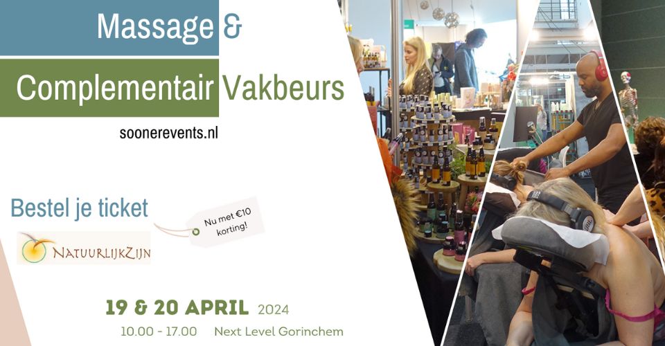 Kortingscode Vakbeurs Massage-Complementair Gorinchem 19 & 20 april 2024